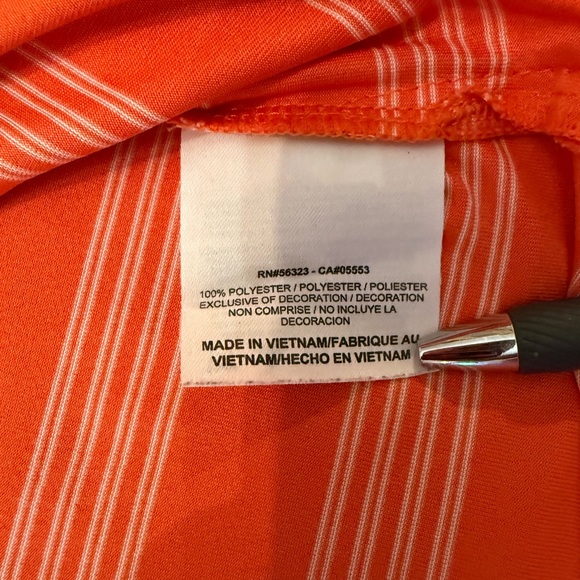 Nike Golf Tour Performance Polo Shirt Men’s Medium Orange Striped Dri-Fit Golf - Picture 6 of 7